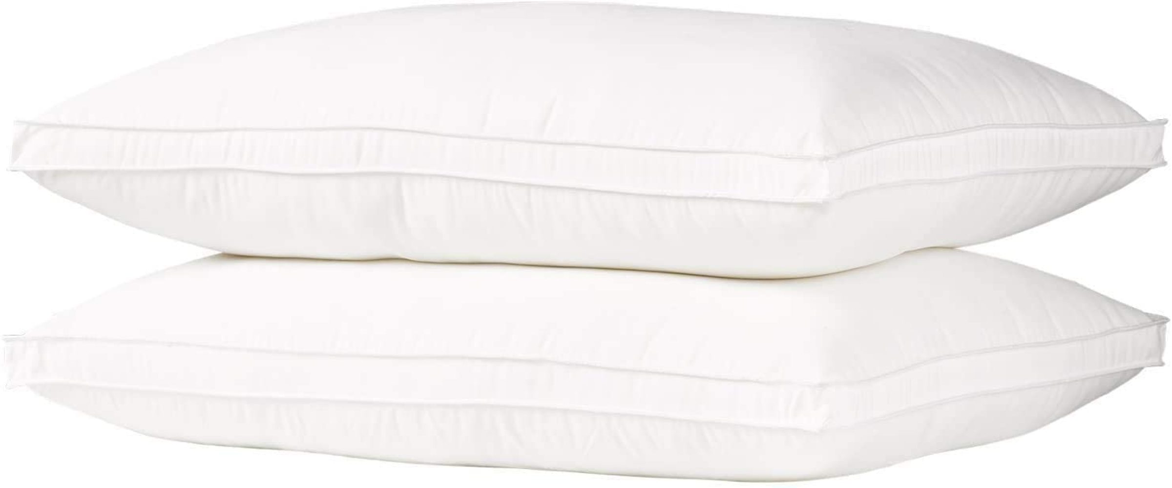 Ella Jayne Home Standard Size Bed Pillows- Pack White Hotel Pillows- Gel  Fiber Filled Firm Gel Pillows with Hypoallergenic Gusset Cover- Best Pillow  for Side Sleepers  Back Sleepers