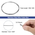 thumbnail image 2 of Unique Bargains 1mm 50ft (15M) 304 Stainless Steel Cable Wire Rope 7x7 Strands, 2 of 5