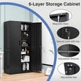 thumbnail image 5 of Metal Garage Storage Cabinet, Tall Black Tool Cabinet with 5 Adjustable Shelves and Lock for Home Office Basement, 5 of 8