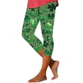 thumbnail image 2 of Shamrock Pattern High Waisted Capris for Women Soft Stretchy Leggings Cropped Tights Holiday Casual Yoga Bottoms Festival Outfits, 2 of 5