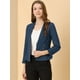 thumbnail image 2 of Blazer corto Allegra K sin cuello con cremallera Azul eléctrico XS, 2 of 6