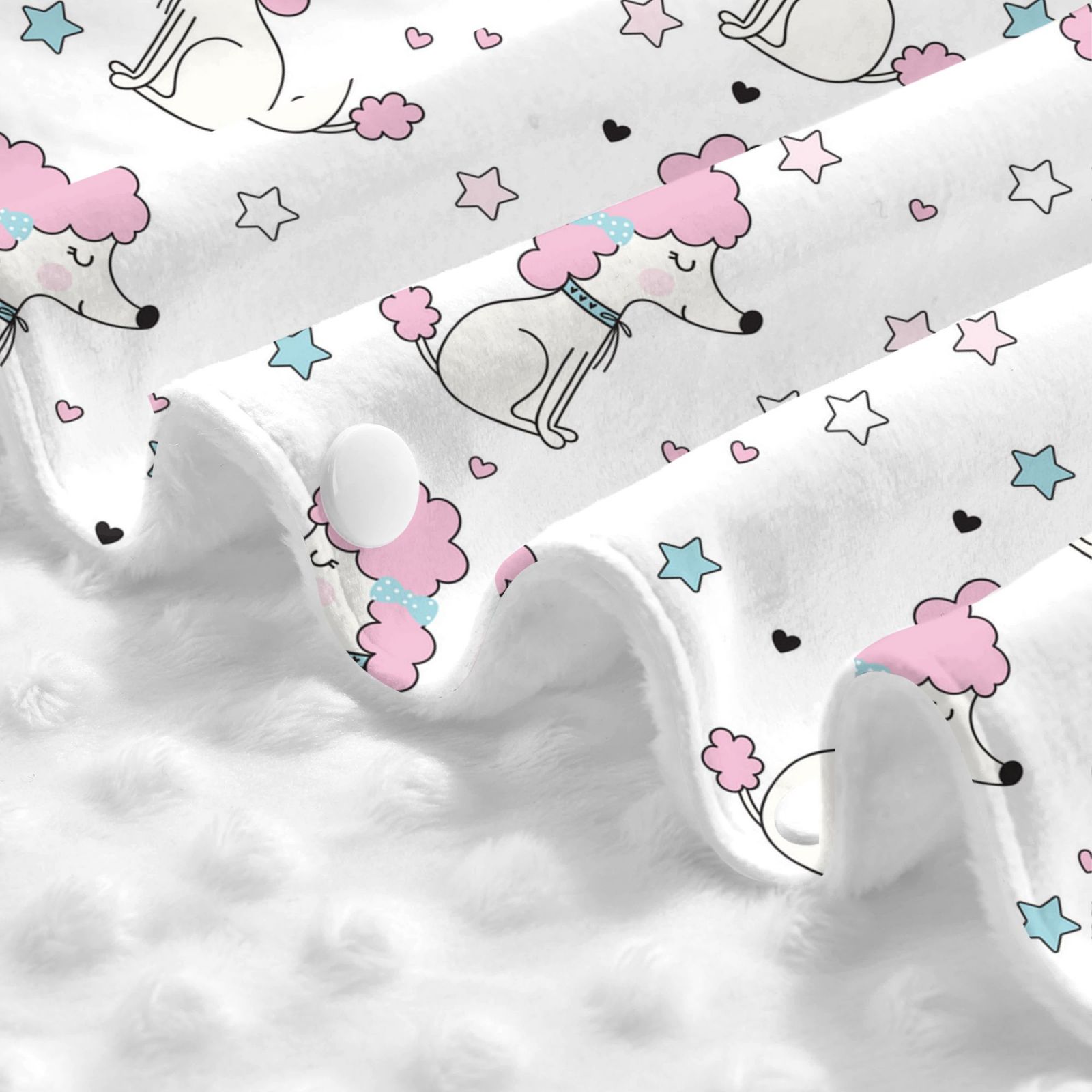 Car Seat Cover Baby - Pink Cute Poodle Dog Stars Breathable Infant Car Seat Cover for Baby Carseat, Lightweight Comfort Baby Essentials Must Haves Newborn Stuff for Girl Boy