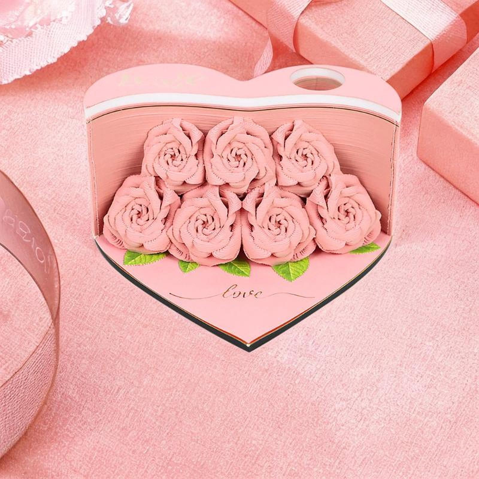 colaxi 3D Memo Pad Story Notepad Paper Carving Art 156 Pages Creative Decorative Notepad Note Pad for Home Living Room Decor Pink