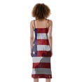 thumbnail image 2 of American Flag War Memorial Print Slim Fit Midi Cami Dress, American Flag Fashion Summer Maxi Sexy Casual Dress For Women. Gifts For Us Independence Day, 4Th Of July, 2 of 4