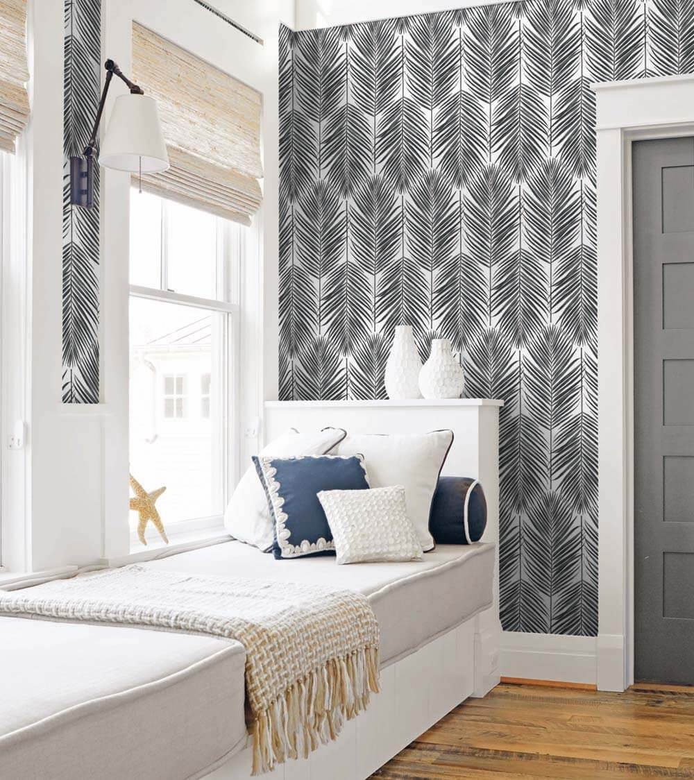 NextWall Ebony Paradise Palm Peel and Stick Wallpaper
