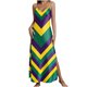 thumbnail image 1 of Falda Larga Verano Mujer Cuello en V sin Mangas Impresión de Carnaval Correa Dividida Maxi Vestido Casual Playa Dormir Deslizamiento Vestido Fluido, 1 of 8