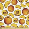 thumbnail image 1 of Vintage Botany Fabric by the Yard Upholstery, Sliced Pieces of Peach Fruit Botanical Repeating Pattern, Decorative Fabric for DIY and Home Accents, 3 Yards, Marigold Mustard by Ambesonne, 1 of 4