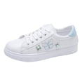 thumbnail image 1 of Zapatos blancos bordados de primavera y verano, zapatillas planas, zapatos casuales de estilo universitario para mujer, mocasines con cordones, 1 of 6