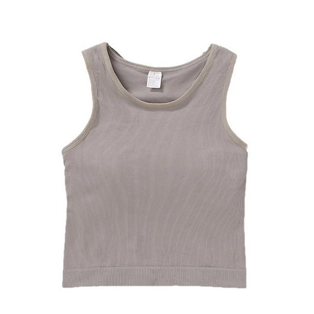 Sujetador deportivo sin costuras para mujer, sujetador de yoga sin aros con almohadillas extraíbles, top para mujer