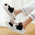 thumbnail image 4 of Cow Slippers for Women and Men, Fluffy Cute Cozy High Platform Animal Slippers Winter Indoor Outdoor Slippers for Women, 4 of 6