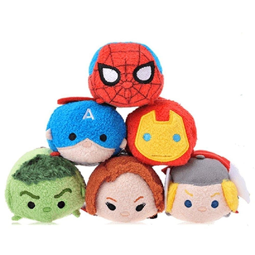 Disney Tsum Tsum Marvel Set of 6 Avengers Spiderman Mini 3.5" Plush