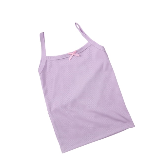 Children's Summer Candy Color Vests - Girls Shaped Sleeveless Tops for 18 Months-4 Years