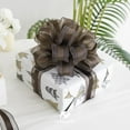thumbnail image 6 of Brown Sheer Wired Ribbon with Satin Stripe 1-1/2" Brown Christmas Ribbon for Tree, Bows Making, Wreaths, Garland, Gift Wrapping, Wedding Decor, Thanksgiving Decor-Continous 10 Yards, 6 of 13