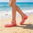 thumbnail image 6 of Ruyang Girls Glitter Jelly Sandals Cute Closed Toe Fisherman&nbsp;Sandal Summer Adjustable Straps Non-Slip Flats for Beach, 6 of 7