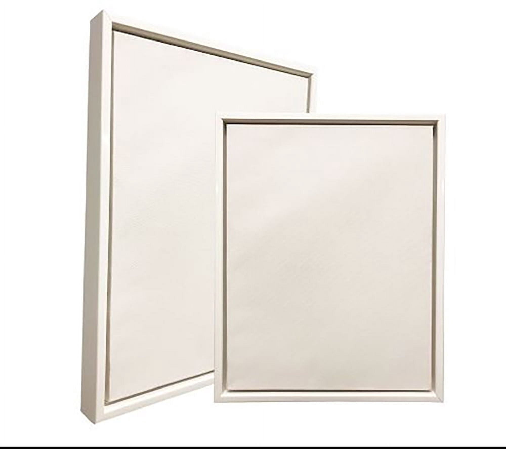 2-1/8 Deep Polystyrene 7x9 White Floater Picture Frame for 0.75 1.5 1.75 Stretched Canvas by WholesaleArtsFrames-com Floating Frame Made In USA