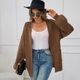 thumbnail image 5 of SOMER Women's Cardigan Sweaters Lantern Sleeve Open Front Oversized Lightweight Chunky Outwear Long Sweaters with Pockets, 5 of 6