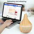 thumbnail image 5 of PureCasa Household Aroma Diffuser with LED Colorful Lights, 300ml Wood Grain Vase USB Desktop Aromatherapy Oil Diffusers, Quiet Portable Humidifiers for Bedroom, 1PC, B, 4.3"x4.3"x5.7", 5 of 8