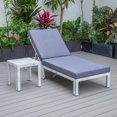 thumbnail image 4 of LeisureMod Chelsea Modern Weathered Grey Aluminum Outdoor Chaise Lounge Chair With Side Table & Blue Cushions, 4 of 13