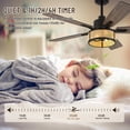 thumbnail image 2 of 52" Boho Ceiling Fans with Lights and Remote Control,Reversible Motor,5 Double Colour Blades,6-Speed Adjustable,Farmhouse Rattan Rustic Caged Ceiling Fan with Light for Living Room, Bedroom, 2 of 8