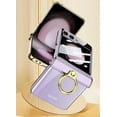 thumbnail image 6 of case for Samsung Z Flip 5 Case Clear with Hinge Protection & Ring Holder Small Screen Magnetic All-Inclusive Shockproof Cover for Galaxy Z Flip 5 Case Clear, Purple, 6 of 9