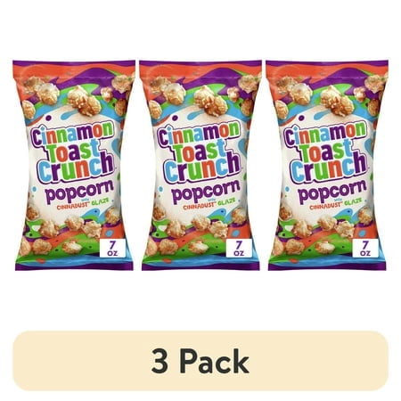 (3 pack) Cinnamon Toast Crunch Popcorn Snack, Cinnadust Glaze, 7 oz
