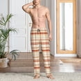 thumbnail image 2 of Rocae Minimalist plaid Mens Pajama Pants Pj Pants Mens Lounge Pants-X-Large, 2 of 6