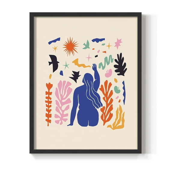 Matisse CDXLVI in Black Solid Wood Framed Print No Nail Hanging