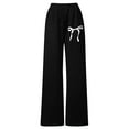 thumbnail image 6 of Tween Girl'S Bowknot Baggy Sweatpants Lightweight Straight Leg Athletic Pants With Pockets Clothing Black Size 10-11T, 6 of 6