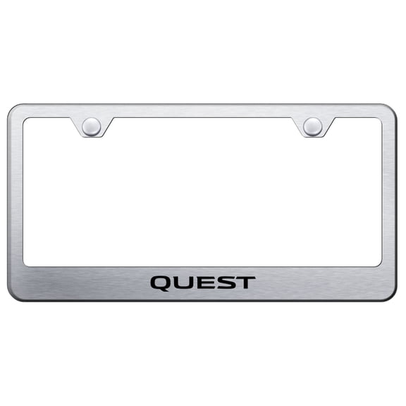 Nissan Quest Laser Etched Logo Stainless Steel License Plate Frame (Brushed Chrome)