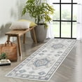 thumbnail image 5 of Alfombra de corredor Haperlare de 60 x 180 cm, estilo bohemio, vintage, lavable, moderna, para puerta de entrada, beige/gris, 5 of 5