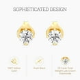 thumbnail image 3 of Gilded 1/3 CTW Lab-Grown Diamond 10KT Yellow Gold Stud Earrings for Women, Round Cut, Hypoallergenic Fine Gold Jewelry - SI1 Clarity F Color, 3 of 7