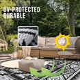 thumbnail image 4 of SHIQI-Waterproof Outdoor Rug 5x8 ft, Reversible Plastic Straw Patio Camping Rugs, Large Foldable Outdoor Carpet Deck Rugs for Patio, RV, Outside Entry, Backyard, Bench, Picnic, Black & White, 4 of 4
