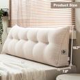thumbnail image 6 of Lovote Triangular Headboard Pillow with Side Pockets - Teddy Velvet Fabric, Bed Rest Reading Pillow, Removable & Washable Cover, Daybed Wedge Pillow for Queen Beds, Off-White, 6 of 6