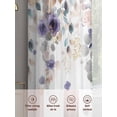 thumbnail image 6 of Purple Flowers Sheer Curtains 45 Inch Length 2 Panels Set Window Treatments, Spring Floral Elegant Pastoral Watercolor Rod Pocket Semi Curtains for Living Room/Bedroom/Kitchen Décor, 104"W x 45"L, 6 of 7