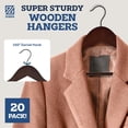 thumbnail image 2 of Wooden Hangers - Heavy Duty, Non Slip Wood Hangers for Coats, Jackets, Suits, & Pants - Coat Hangers for Closet W/Bar and Notches 20 Pack, 2 of 4