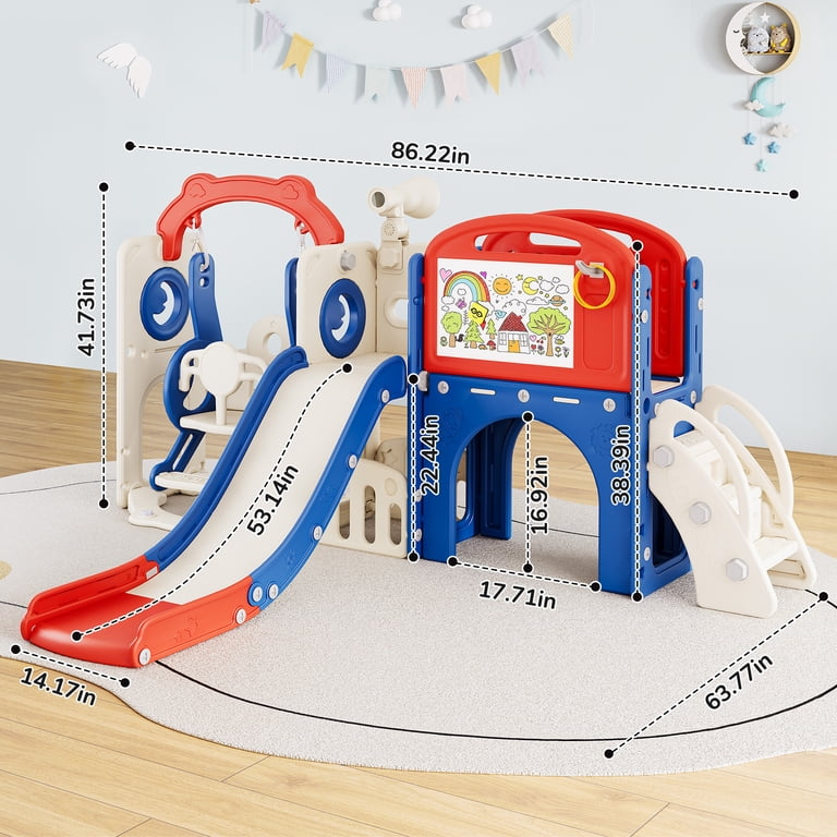 Neche XL 11 in 1 Toddler Slide PlaySet for kids, Indoor/Outdoor