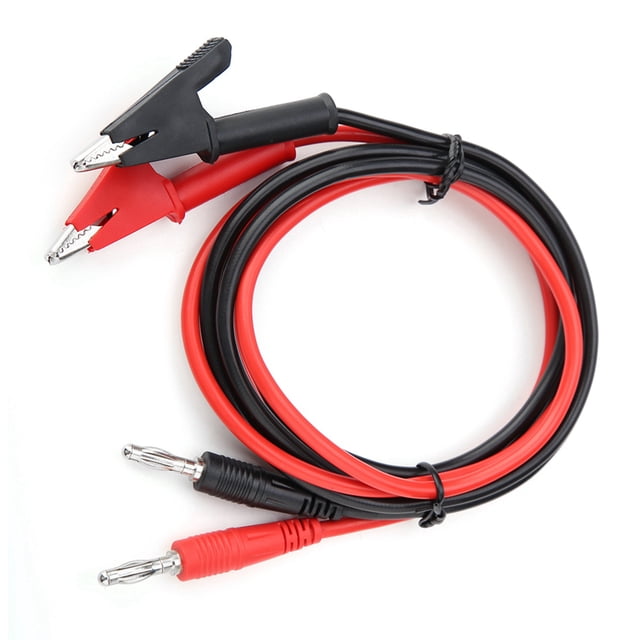 High-Quality P1040 Silicone Banana Plug Test Leads with Alligator Clips - 2-Pack Durable Copper Cables for Electrical & Lab Use (Red & Black, 104.5cm Length)