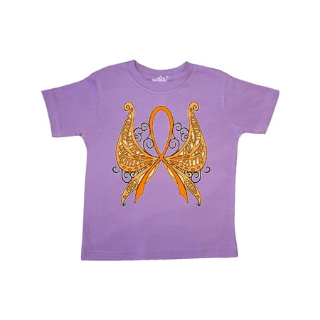 

Inktastic Leukemia Awareness with Butterfly Ribbon Words Gift Toddler Boy or Toddler Girl T-Shirt