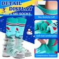 thumbnail image 2 of Kid's Ski Socks, 2 Pairs Long Thick Ski Socks with Featuring Snowman and Sunrise Patterns, Suitable for Boys' and Girls' Aged 3-12 Year, 2 of 7
