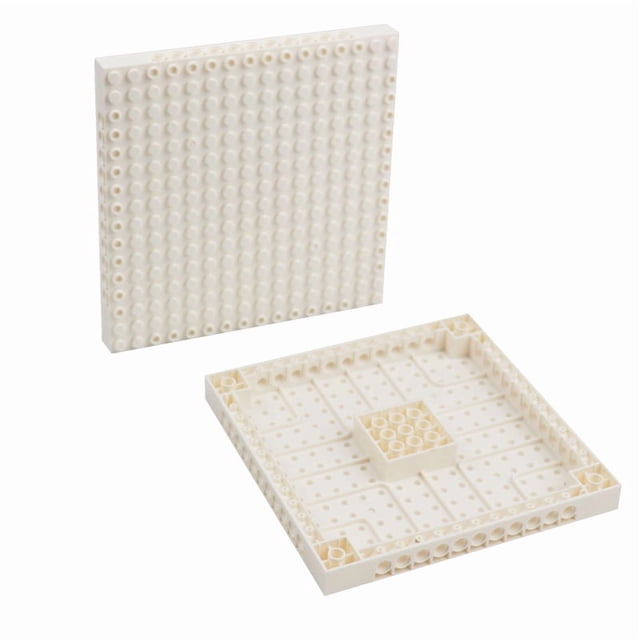 16x16 Double Sided Building Block Base Plate, MOC Creative Construction Baseplate, Standard Dots Plastic Foundation Board, Educational DIY Toy for Kids MOC Building Lovers