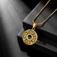 thumbnail image 7 of Jewmon Medallion Celtic Knot Round Coin Pendant Necklace Men 18K Gold Plated Irish Viking Jewelry, 7 of 7