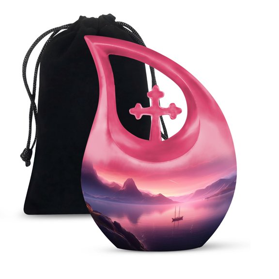 JAGSHASHI Wilderness Urns Ashes Adult Male - Large Urns - Urn For Ashes Adult Female - Funeral Urns For Adult Ashes Women - 10 Inch With Velvet Bag - Human Urns For Ashes Adult Male - Funeral Urns