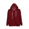 thumbnail image 2 of Femmes Automne Hiver Pull à Capuche Manches Longues Couleur Unie Pull-Over, 2 of 5