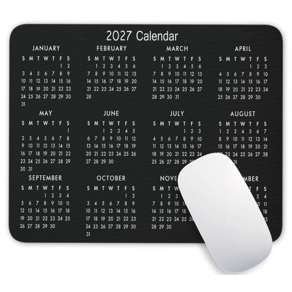 Alfombrilla XWYSAW 24x20 cm Calendario 2027 Antideslizante