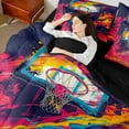 thumbnail image 4 of Castle Fairy Basketball Print Bedding Comforter Set 7-Piece for Boys Girls,Hippie Graffiti Splash King Bedding Sets,Sport Gamer Ultra Soft Bed Sheets,Super Cozy Room Decor,Reversible, 4 of 8