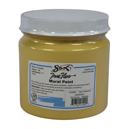 - Sax True Flow Acrylic Mural Paint, 1 Quart Plastic Container, Gold