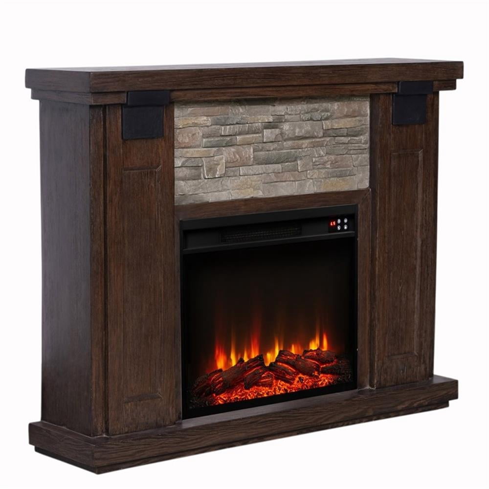 LIVILAND 48" Magnesium Oxide Freestanding Electric Fireplace - Brown