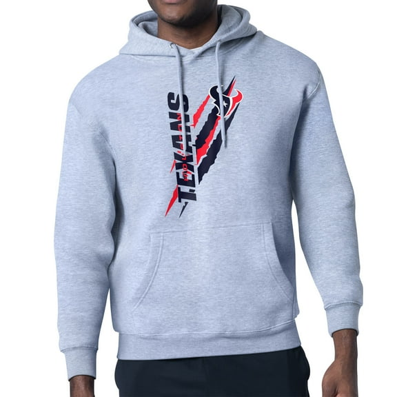 Unisex Starter Heather Gray Houston Texans Color Scratch Fleece Pullover Hoodie