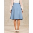 thumbnail image 3 of DARING DIVA Women's Casual Office A-Line Button Decor Midi Skirts S Grey Blue, 3 of 6