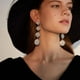 thumbnail image 1 of Pendientes HUOGUO Fashion para mujer con forma de círculo con diamantes de imitación plateados, 1 of 5